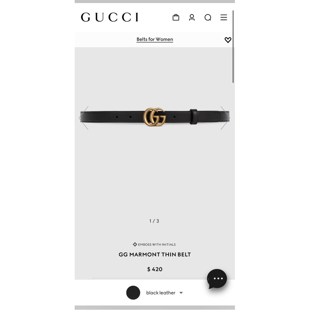 Gucci GG Marmont Thin Belt black leather❤️ - Picture 8 of 8